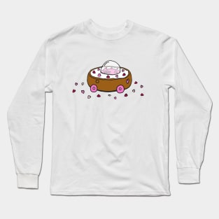 Valentine's Day Donut Car with Heart Sprinkles Long Sleeve T-Shirt